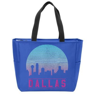 Dallas Skyline Meaningful Gift Vintage Retro Texas Gift Meaningful Gift Zip Tote Bag