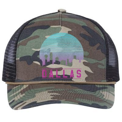 Dallas Skyline Meaningful Gift Vintage Retro Texas Gift Meaningful Gift Retro Rope Trucker Hat Cap