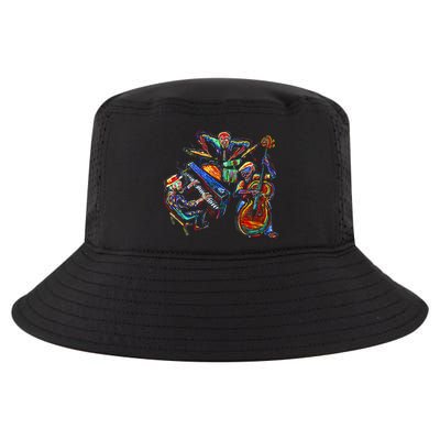 Dancing Skeleton Music Band Cool Comfort Performance Bucket Hat