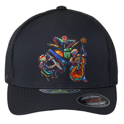Dancing Skeleton Music Band Flexfit Unipanel Trucker Cap