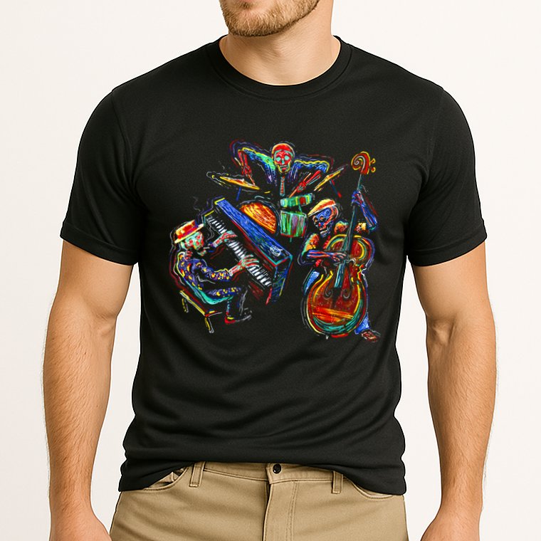 Dancing Skeleton Music Band Performance Shirt