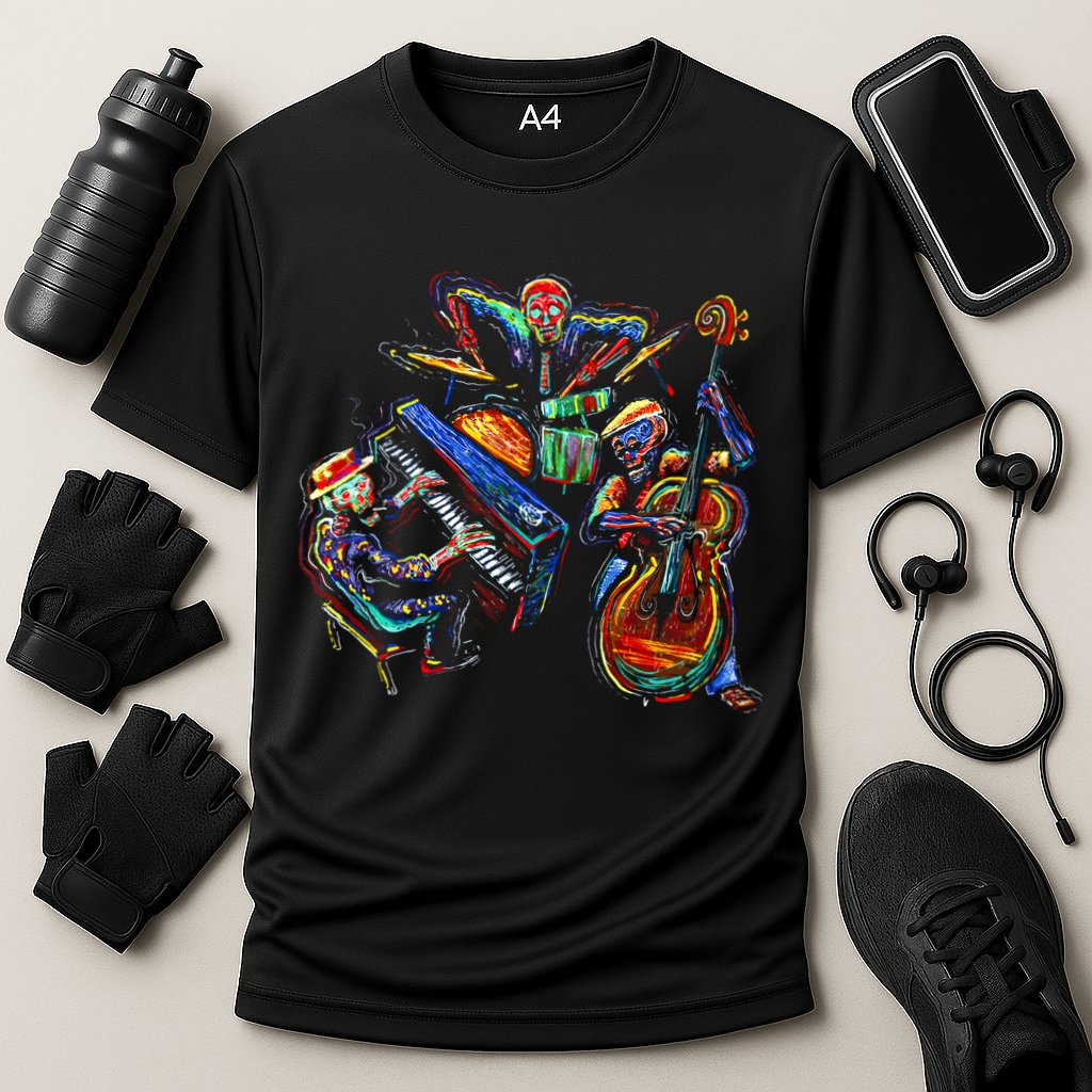 Dancing Skeleton Music Band Performance Shirt