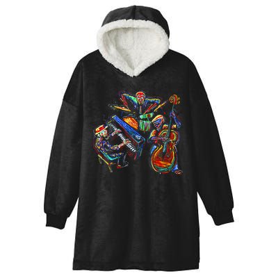 Dancing Skeleton Music Band Hooded Wearable Blanket