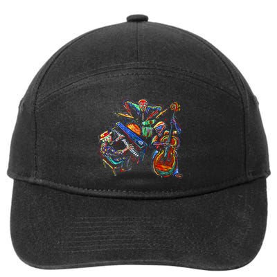 Dancing Skeleton Music Band 7-Panel Snapback Hat