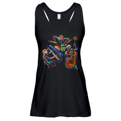 Dancing Skeleton Music Band Ladies Essential Flowy Tank