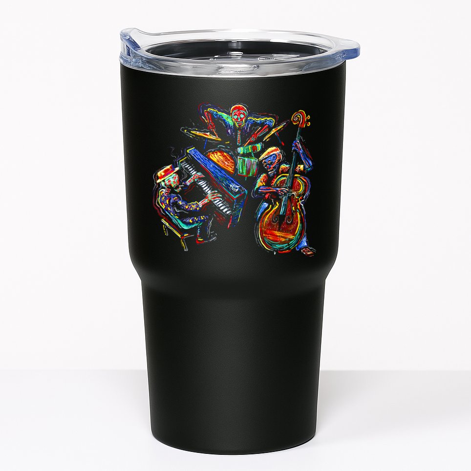 Dancing Skeleton Music Band Tumbler