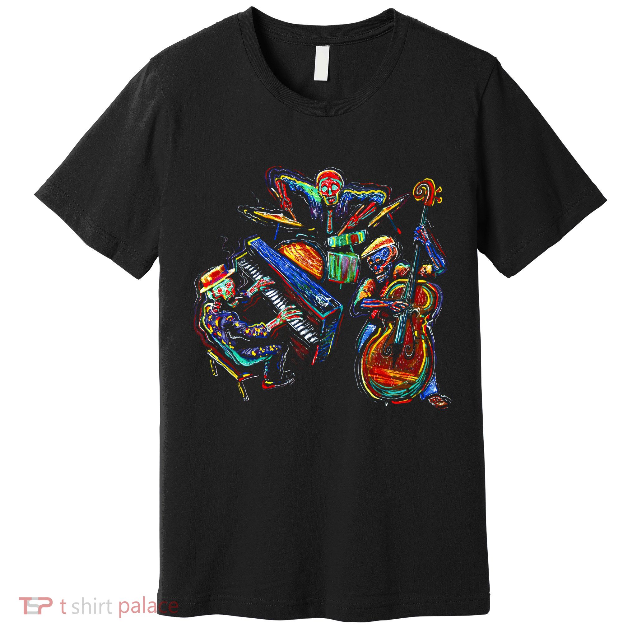 Dancing Skeleton Music Band Premium T-Shirt