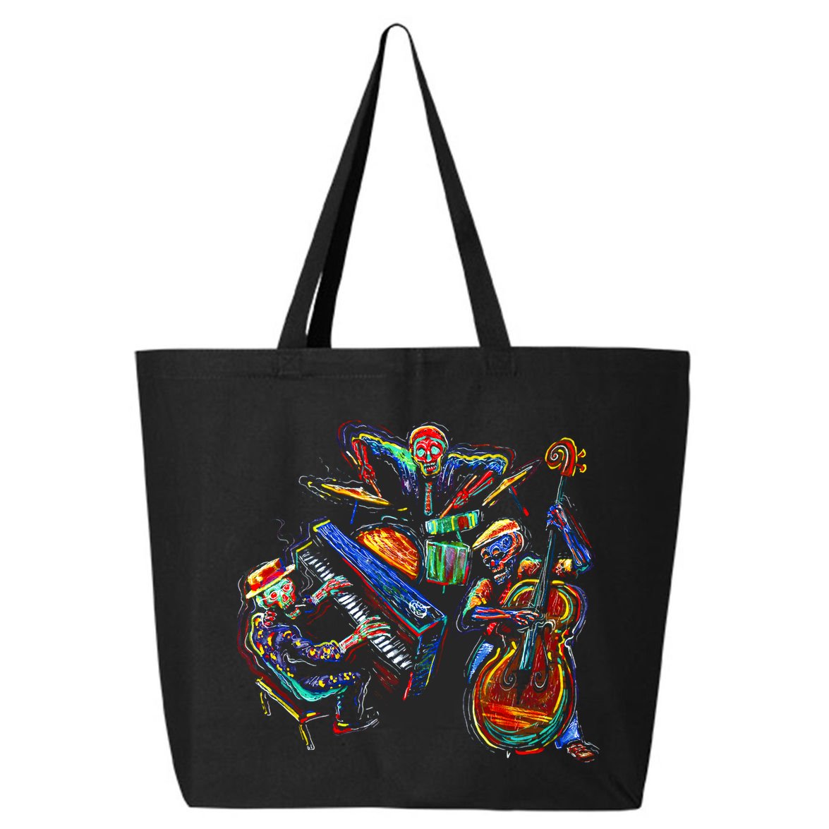 Dancing Skeleton Music Band 25L Jumbo Tote