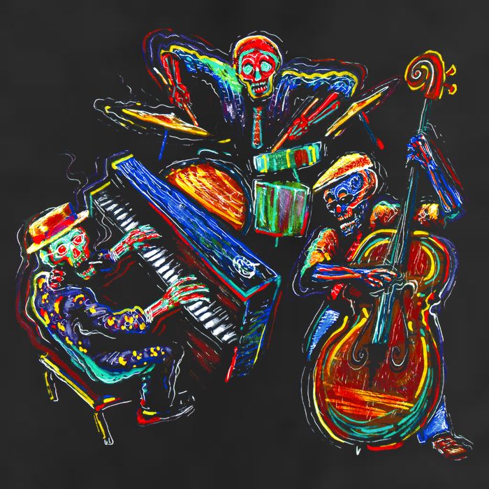 Dancing Skeleton Music Band 25L Jumbo Tote