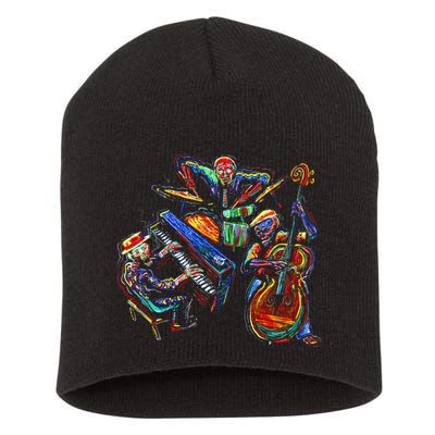 Dancing Skeleton Music Band Short Acrylic Beanie
