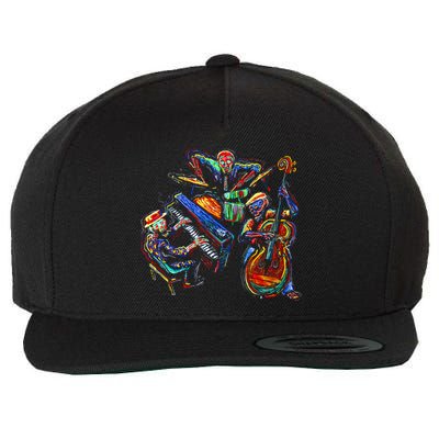 Dancing Skeleton Music Band Wool Snapback Cap