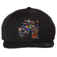 Dancing Skeleton Music Band Wool Snapback Cap