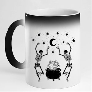 Dancing Skeletons Mystical Halloween Cool Gift 11oz Black Color Changing Mug