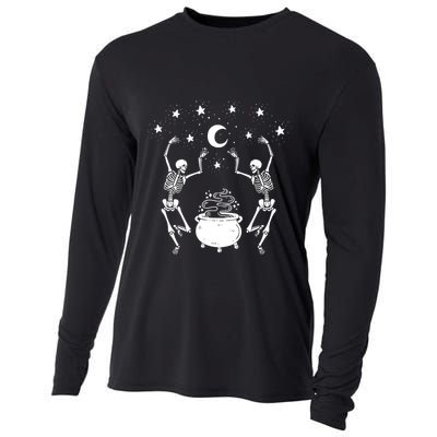 Dancing Skeletons Mystical Halloween Cool Gift Cooling Performance Long Sleeve Crew