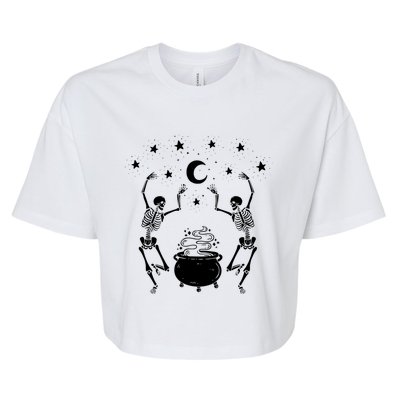 Dancing Skeletons Mystical Halloween Cool Gift Bella+Canvas Jersey Crop Tee