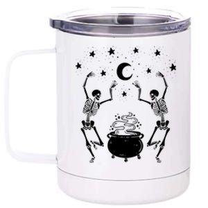 Dancing Skeletons Mystical Halloween Cool Gift 12 oz Stainless Steel Tumbler Cup