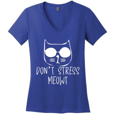 Don't Stress Meowt Gift Women's V-Neck T-Shirt