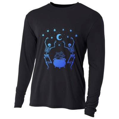Dancing Skeletons Mystical Halloween Cool Gift Cooling Performance Long Sleeve Crew