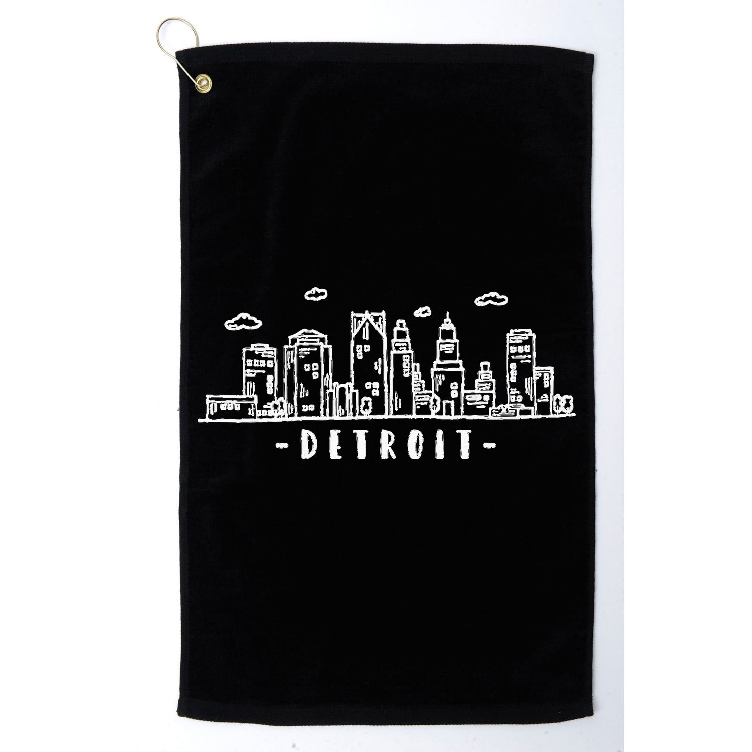Detroit Skyline Michigan Vintage Golf Towel