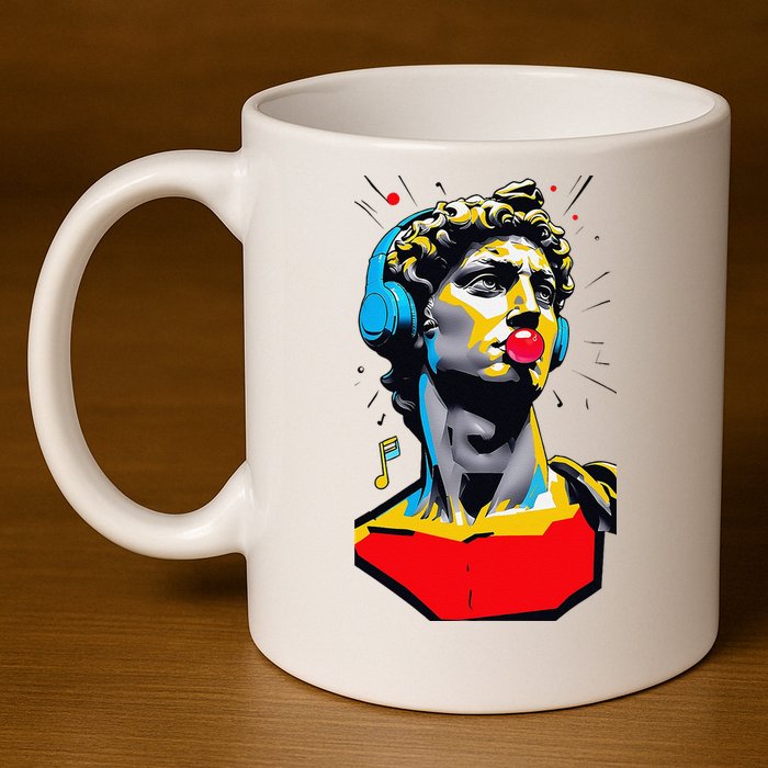 David Statue Michelangelo Motivational Renaissance Art 11oz C Handle Ceramic Mug