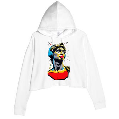 David Statue Michelangelo Motivational Renaissance Art Crop Fleece Hoodie