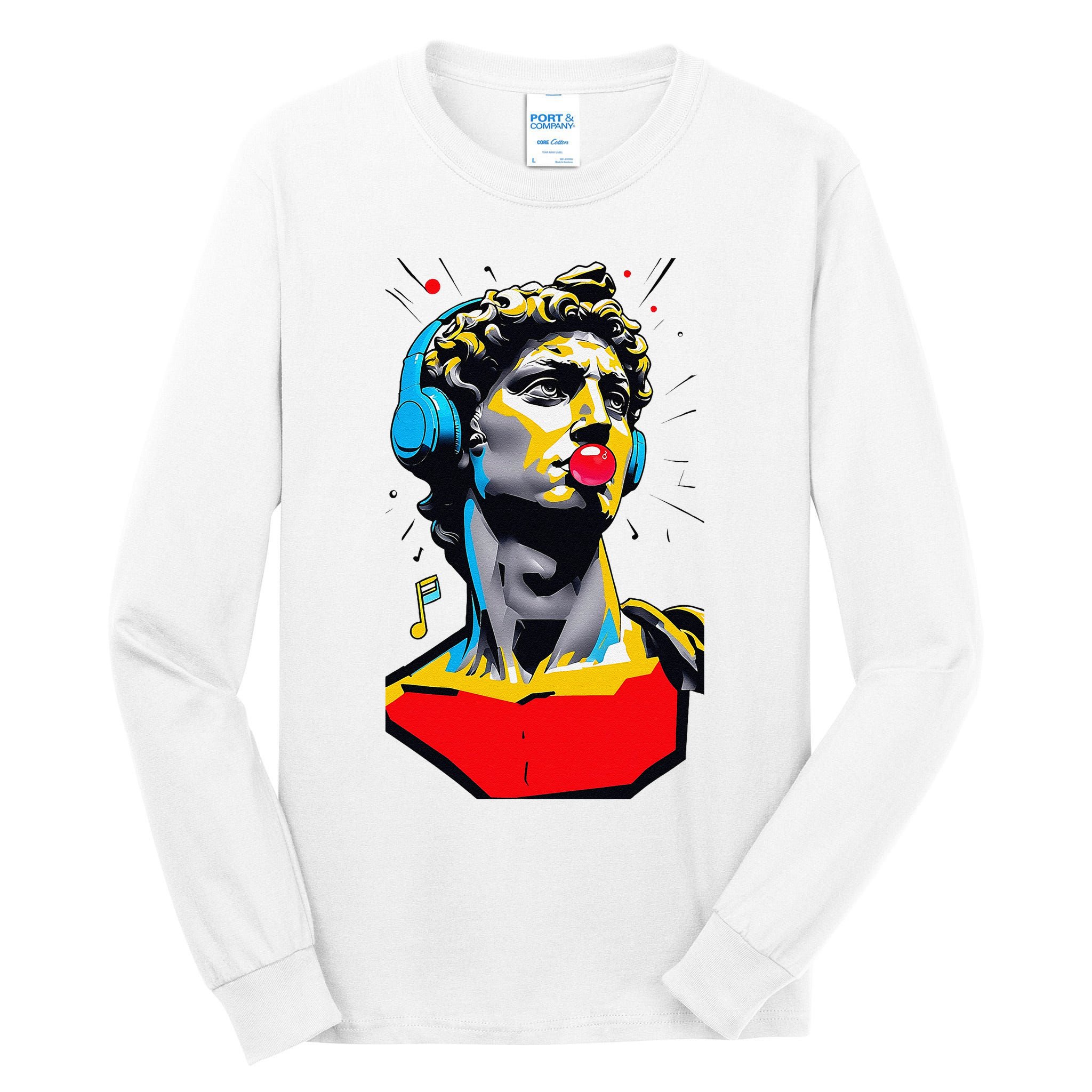 David Statue Michelangelo Motivational Renaissance Art Tall Long Sleeve T-Shirt