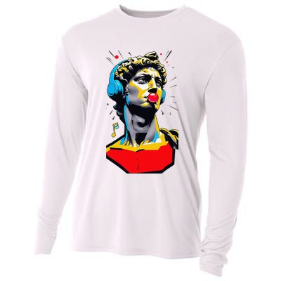 David Statue Michelangelo Motivational Renaissance Art Cooling Performance Long Sleeve Crew