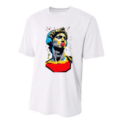 David Statue Michelangelo Motivational Renaissance Art Youth Performance Sprint T-Shirt