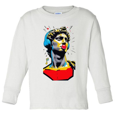 David Statue Michelangelo Motivational Renaissance Art Toddler Long Sleeve Shirt