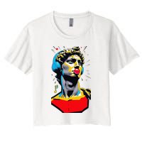 David Statue Michelangelo Motivational Renaissance Art Crop Top