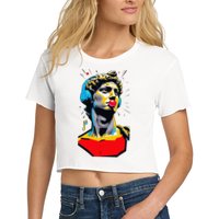 David Statue Michelangelo Motivational Renaissance Art Crop Top