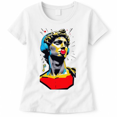 David Statue Michelangelo Motivational Renaissance Art Womens T-Shirt