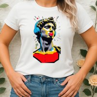 David Statue Michelangelo Motivational Renaissance Art Womens T-Shirt
