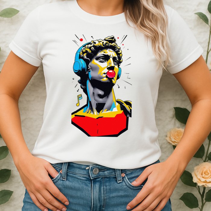 David Statue Michelangelo Motivational Renaissance Art Womens T-Shirt