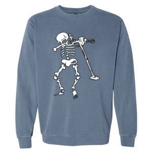 Dabbing Skeleton Metal Detector Halloween Funny Dab Humor Gift Garment-Dyed Sweatshirt