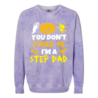 Don't Scare Me Stepgiftdad Costume Halloween Lazy Easy Stepdad Cute Gift Colorblast Crewneck Sweatshirt