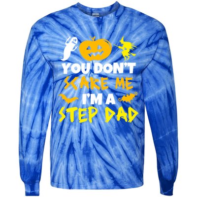 Don't Scare Me Stepgiftdad Costume Halloween Lazy Easy Stepdad Cute Gift Tie-Dye Long Sleeve Shirt