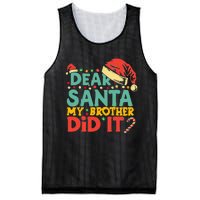 Dear Santa My Brother Did It Funny Christmas  Mesh Reversible Basketball Jersey Tank