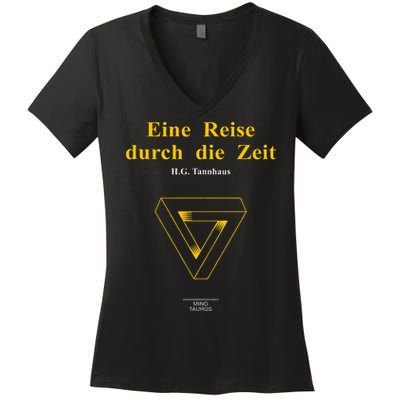 Dark Sic Mundus Creatus Est Eine Reise Durch Die Zeit Women's V-Neck T-Shirt