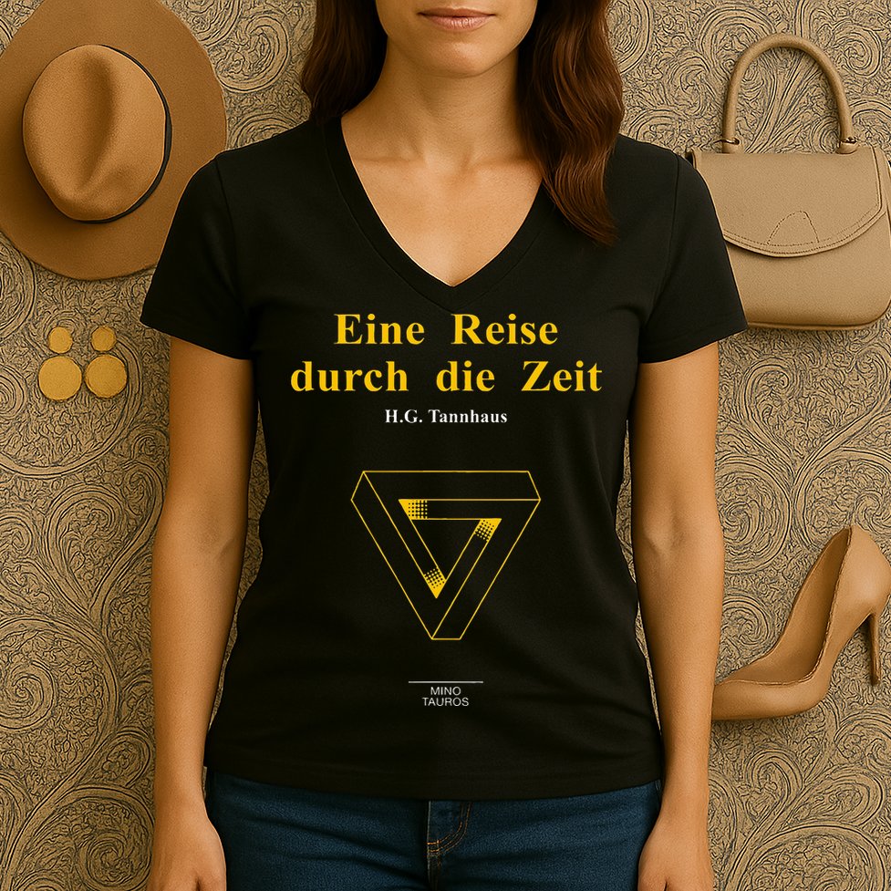 Dark Sic Mundus Creatus Est Eine Reise Durch Die Zeit Women's V-Neck T-Shirt