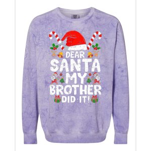 Dear Santa My Brother Did It  Funny Christmas  Colorblast Crewneck Sweatshirt