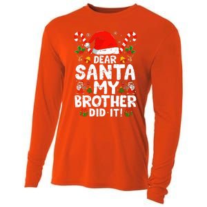 Dear Santa My Brother Did It  Funny Christmas  Cooling Performance Long Sleeve Crew