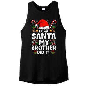 Dear Santa My Brother Did It  Funny Christmas  Ladies PosiCharge Tri-Blend Wicking Tank