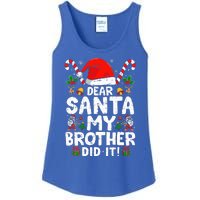 Dear Santa My Brother Did It  Funny Christmas  Ladies Essential Tank