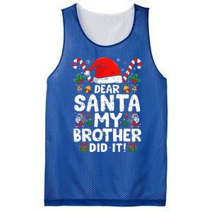 Dear Santa My Brother Did It  Funny Christmas  Mesh Reversible Basketball Jersey Tank