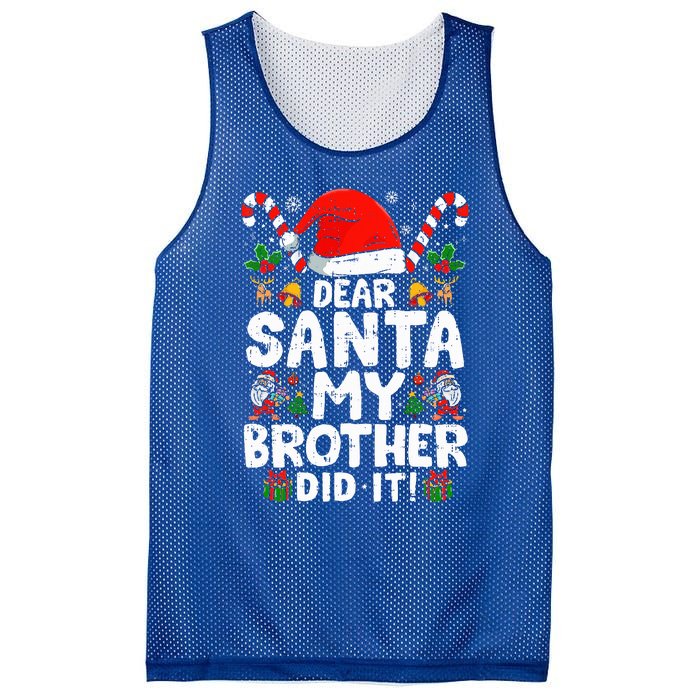 Dear Santa My Brother Did It  Funny Christmas  Mesh Reversible Basketball Jersey Tank