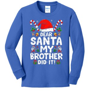 Dear Santa My Brother Did It  Funny Christmas  Kids Long Sleeve Shirt