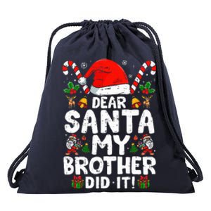 Dear Santa My Brother Did It  Funny Christmas  Drawstring Bag