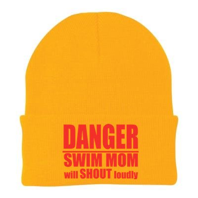 Danger Swim Mom Will Shout Loudly Swimming Cool Gift Knit Cap Winter Beanie