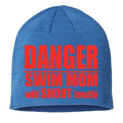 Danger Swim Mom Will Shout Loudly Swimming Cool Gift Sustainable Beanie